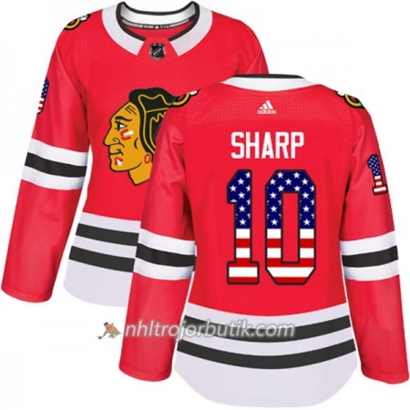 Dame Ishockey Chicago Blackhawks Tröja Patrick Sharp 10 Adidas 2017-2018 Röd USA Flag Fashion Authentic Dame Ishockey Chicago Blackhawks Tröja Patrick Sharp 10 Adidas 2017-2018 Röd USA Flag Fashion Authentic